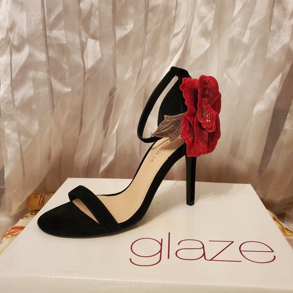 Black with Red Rose heels